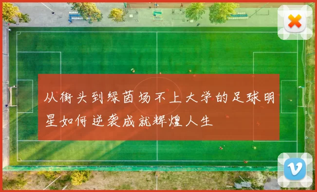 从街头到绿茵场不上大学的足球明星如何逆袭成就辉煌人生